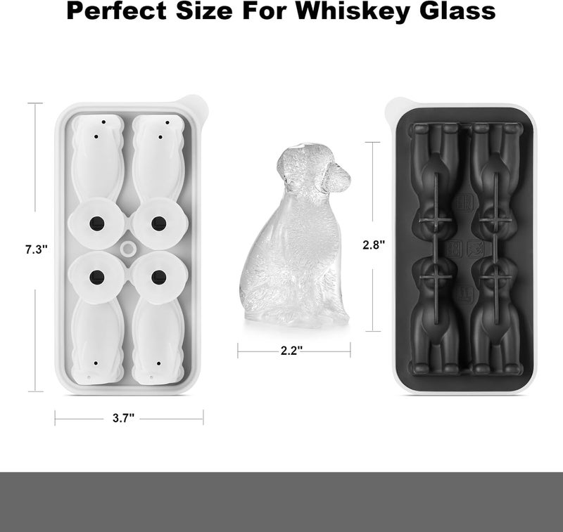 ACOOKEE Golden Retriever Dog Ice Cube Mold, 4 Hole Fun Shapes Large Golden Retriever Dog Ice Cube Tray for Whiskey,Cocktail,Bourbon, Cute Novelty Golden Retriever Gifts for Women, BPA Free - Image 4